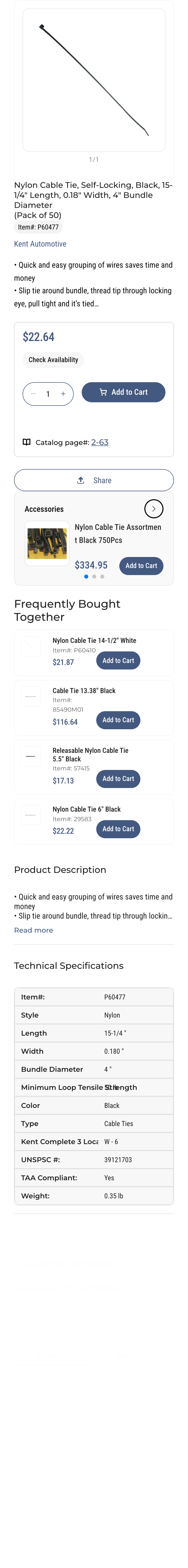 Option A full PDP — Cable Tie P60477