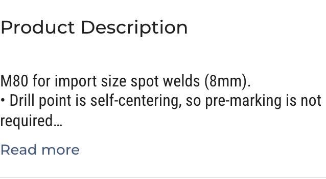 Product Description collapsed to 3 lines with Read more